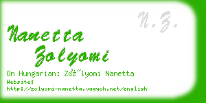 nanetta zolyomi business card